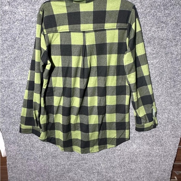 D & Co. Women's Long Sleeve Button Up Collared Green/ Black Medium - Picture 5 of 7